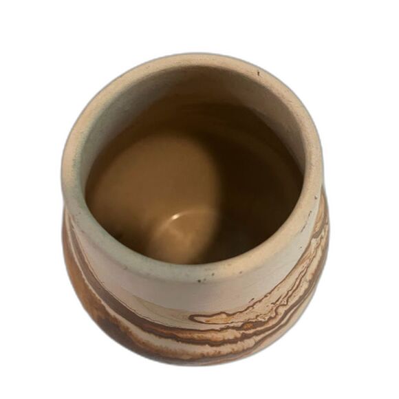 Vtg Nemadji Pottery USA Brown Swirl Vase Native Rustic Unglazed Clay Decor - Picture 5 of 5